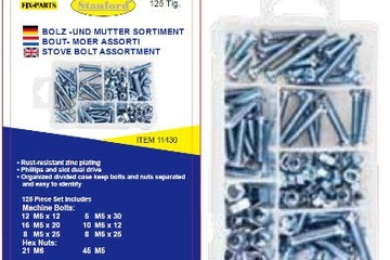 Afbeelding van 125delig assortiment boutjes en moeren