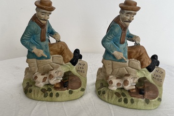 Afbeelding van Keramiek 2x Hobo en hond op weg naar New York beeldjes