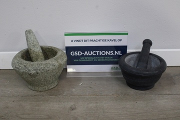 Afbeelding van Set van 2 Granieten Vijzels met Stamper