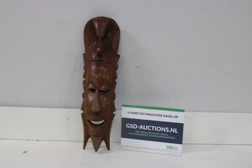 Afbeelding van Decoratief Afrikaans Houten Wandmasker