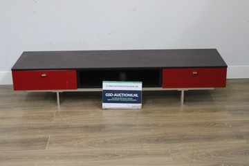 Afbeelding van Rood/Zwart Houten Tv-Meubel