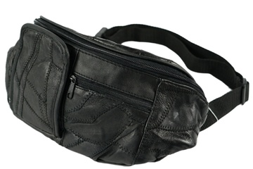 Afbeelding van 2x Unisex Heuptas 3 vakken leer 36 cm