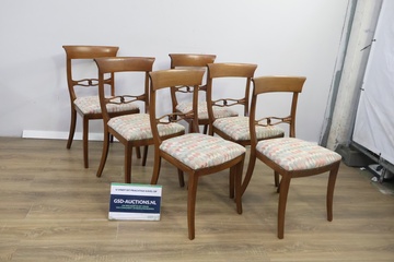 Afbeelding van Set van 6 Antieke Houten Eetkamerstoelen