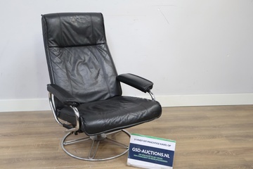 Afbeelding van Vintage Soghaug Fauteuil met Zwart Leer