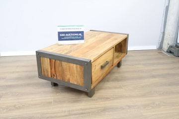Afbeelding van Industriële Metalen & Mangohouten Salontafel