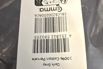 Afbeelding van 200X200 Dekbedovertrek donker grijs  100% katoen Percale