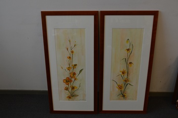 Afbeelding van 2 Aquarellen van Orchideen, door J. Teeuw-Vuurens