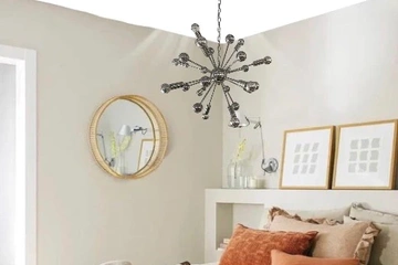 Afbeelding van Spoetnik plafondlamp chroom met spiegel baaltjes (nieuwe)