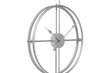 Afbeelding van LW Collection wandklok zilver 52cm industrieel
