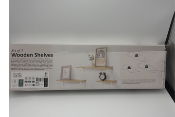 Afbeelding van Set van 3 Houten Wandplanken / Decoratieve Planken