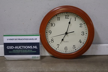 Afbeelding van Quartz houten wandklok