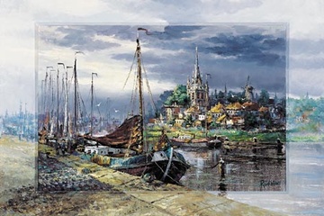Afbeelding van Reint Withaar - Picturesque harbour - Afm. 60x80 cm