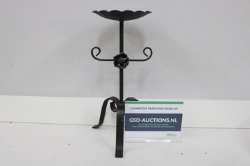 Afbeelding van Vintage Vloerkandelaar van Zwart Smeedijzer