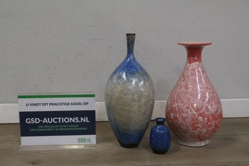 Afbeelding van Keramiek kristallijn glazuur vazen 3 stuks