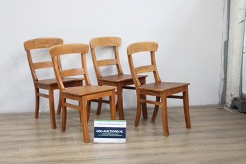 Afbeelding van Set van 4 Vintage Houten Eetkamerstoelen