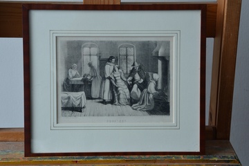 Afbeelding van Ingelijste prent met de titel 'Poorters'