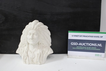 Afbeelding van Vintage Handgemaakte Indianen Buste