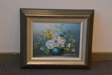 Afbeelding van Schilderij v Robert Cox: Stilleven met bloemen in vaas