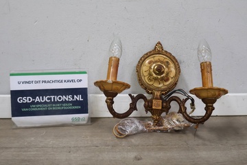 Afbeelding van Antieke Messing Wandlamp
