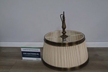 Afbeelding van Vintage Messing Hanglamp met Witte Kap''