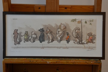 Afbeelding van Ingelijste spotprent van Boris O'Klein: Chacun son Tour