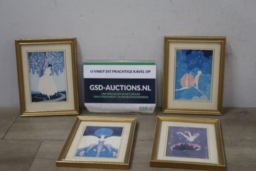 Afbeelding van Ingelijsten kunstwerken 3 stuks