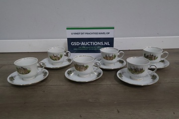 Afbeelding van 6-Paar Bavaria Mitterteich Kopjes & Schoteltjes