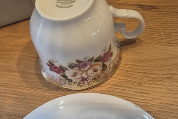 Afbeelding van Kop en schotel bloemmotief winterling