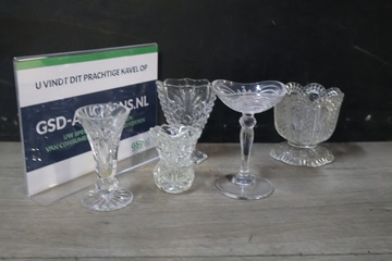 Afbeelding van Mix van kristalglazen vazen - 5 stuks