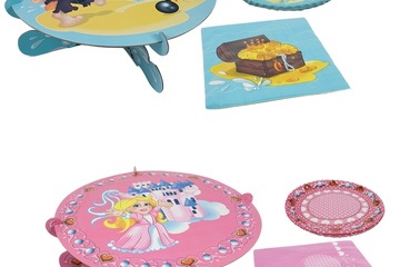 Afbeelding van 4xParty taartplateau met 6 borden en 6 servetten 32 cm