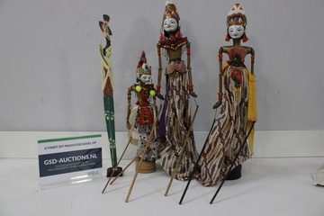 Afbeelding van Set van 3 Traditionele Wayang Golek Poppen