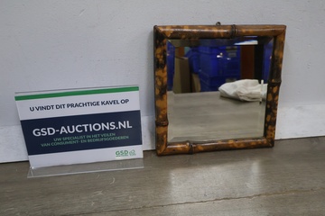Afbeelding van Vintage bamboe wand spiegel