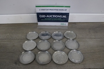 Afbeelding van Set van 12 Vintage Tinnen Onderzetters