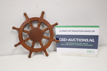 Afbeelding van Decoratief Houten Scheepstuurwiel