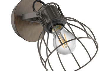 Afbeelding van EGLO Sambatello Wandspot Zilver & Bruin