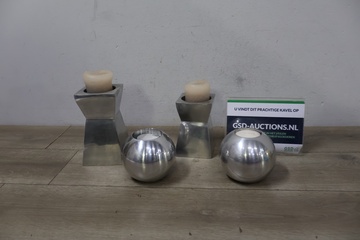 Afbeelding van Zilveren theelichthouders 4 stuks''