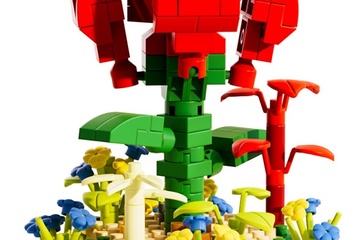 Afbeelding van Bouwset Botanica rode tulp bloemenpracht bouwsteentjes