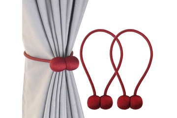 Afbeelding van Gordijnmagneten bordeaux rood - set van 2