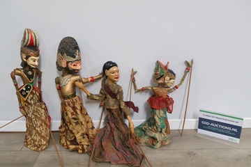 Afbeelding van Set van 4 Indonesische Wayang Golek Poppen