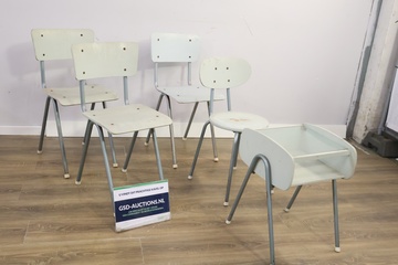 Afbeelding van Set van 5 Stuks Vintage Vertifix Stoelen & Sidetable