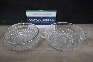 Afbeelding van Set van 2 Vintage Kirstalglazen Schalen