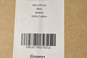 Afbeelding van Dekbedovertrek 160X210 Blauw 100% katoen Sateen