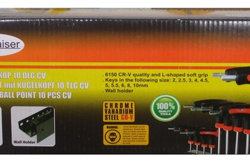 Afbeelding van 10-dlg. T-Grip Inbus zeskant, 2-10 mm,