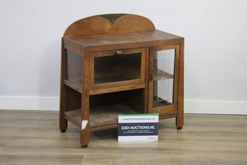 Afbeelding van Art Deco, Antiek Eikenhouten Theekastje