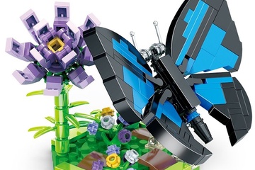 Afbeelding van Bouwdoos bloem met vlinder