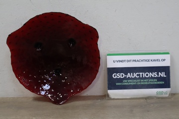 Afbeelding van Rood Glazen Aardebeien-Fruitschaal'