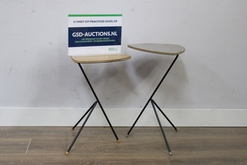 Afbeelding van Set van 2 Vintage Plectrum-Bijzettafels