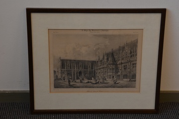 Afbeelding van Antieke prent van het Palace de Justice de Rouen, Frankrijk.