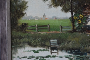 Afbeelding van Schilderij van Albert Torringa (1886-1963) Polderlandschap
