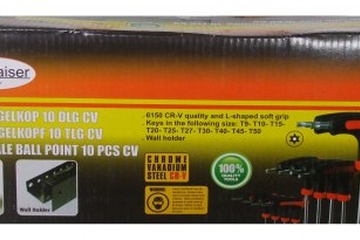 Afbeelding van 10-dlg. T-Grip sleutel Torx, T9-T50